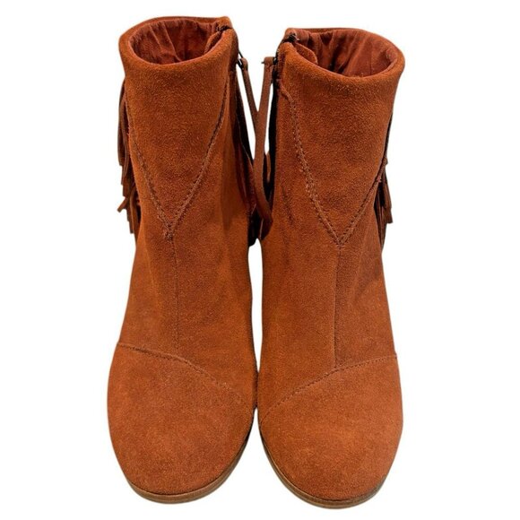TOMS Suede Lunata Fringe Ankle Boots |‎ Boho Cowgirl Vibes Women’s Size 8.5 - Picture 5 of 9